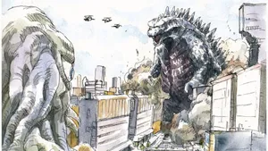 Godzilla And Hedorah Face Off In Epic Battle Wallpaper