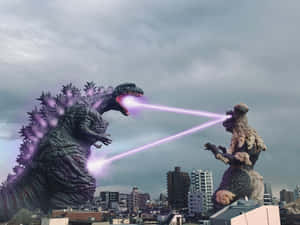 Godzilla And King Caesar Face Off In An Epic Battle Wallpaper