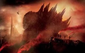 Godzilla Faces Destruction In The Midst Of A Raging Inferno. Wallpaper