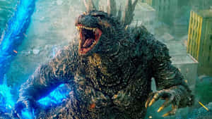 Godzilla Rampage Blue Fire Wallpaper
