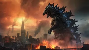 Godzilla Rampageat Dusk Wallpaper