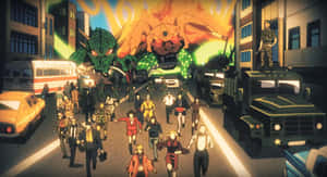 Godzillavs King Caesar Epic Battle Scene Wallpaper