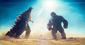 Godzillavs King Caesar Epic Confrontation Wallpaper