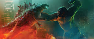 Godzillavs Kong Epic Battle Wallpaper