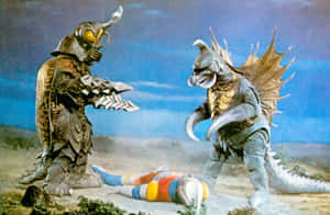 Godzillavs Megalon Showdown Wallpaper