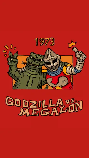 Godzillavs Megalon1973 Artwork Wallpaper