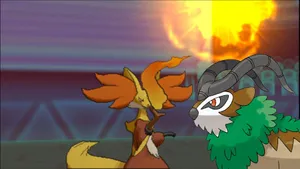 Gogoat With Delphox Wallpaper