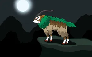 Gogoat With Full Moon Wallpaper