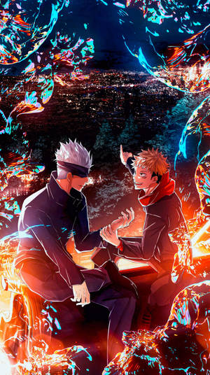 Gojo And Yuji Jujutsu Kaisen Iphone Wallpaper