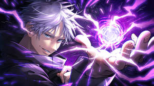 Gojo Sataru With His Glowing Looped Energy Wallpaper