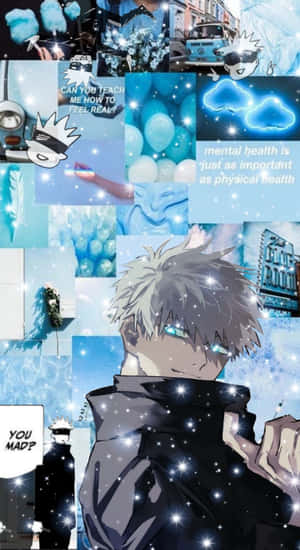 Gojo Satoru Winter Aesthetic Collage Wallpaper