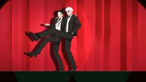 Gojoand Geto Animated Characters Wallpaper