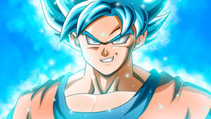 Goku Dragon Ball Super Light Blue Wallpaper