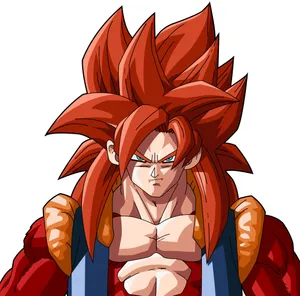 Goku In His Powerful Super Saiyan 4 Form Wallpaper
