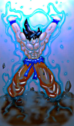 Goku Is Ready To Unleash His Ultimate Attack On His Enemies With The Spirit Bomb Sword! Wallpaper