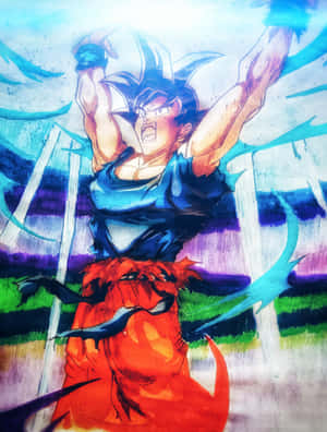 Goku's Spirit Sword Imbued With Power From The Spirit Bomb. Wallpaper