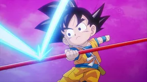 Goku Wielding Power Staff Wallpaper