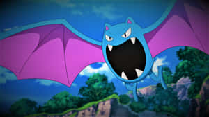 Golbat Flying Above Trees Wallpaper