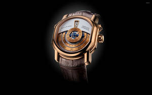 Gold And Brown Bvlgari Watch Wallpaper