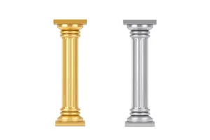 Gold And Silver Doric Pillar Wallpaper
