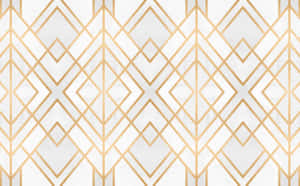 Gold And White Geometric Pattern Wallpaper