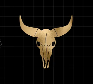 Gold Bull Skull Silhouette Wallpaper