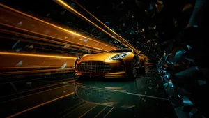 Gold Cars Aston Martin Light Wallpaper