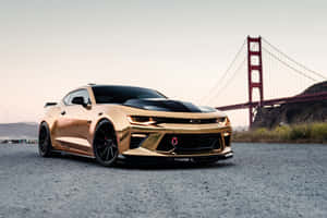 Gold Cars Chevrolet Golden Gate Bridge Wallpaper