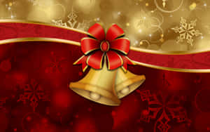 Gold Christmas Bells Wallpaper