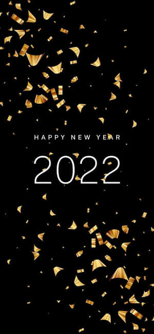 Gold Confetti New Year 2022 Wallpaper