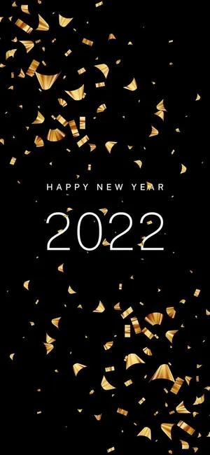 Gold Confetti New Year 2022 Wallpaper