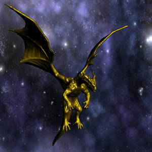 Gold Dragon Night Sky Wallpaper