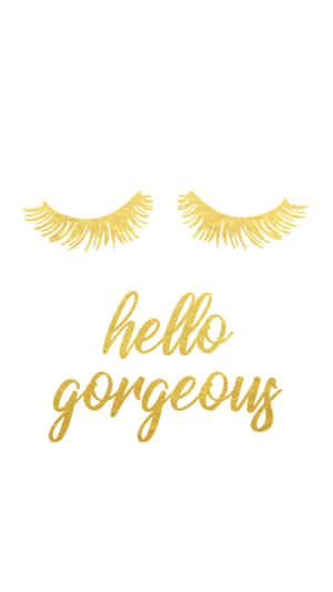 Gold Eyelash In White Wallpaper