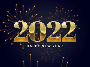 Gold Fireworks New Year 2022 Wallpaper