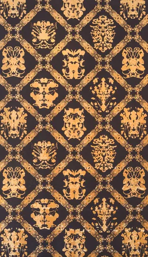 Gold Foil With Rorschach Pattern Wallpaper