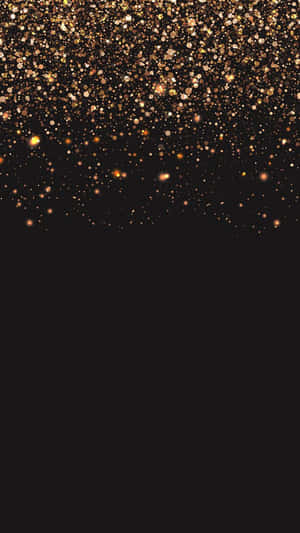 Gold Glitter Background On Black Background Wallpaper