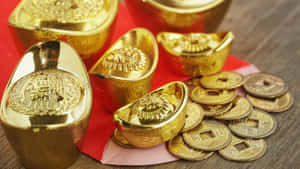 Gold Ingots And Ancient Coins Wallpaper