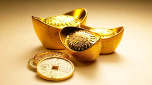 Gold Ingots And Ancient Coins Wallpaper