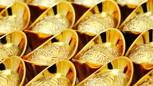 Gold Ingots Stacked Neatly Wallpaper