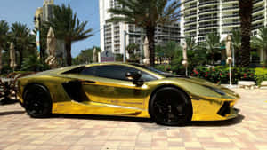 Gold Lamborghini Aventador Creating A Buzz Wallpaper