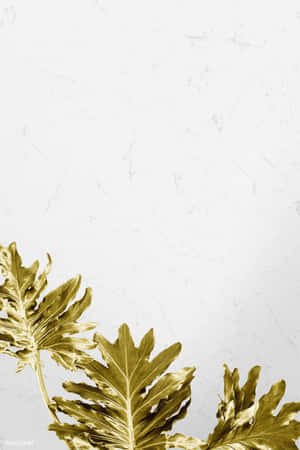 Gold Leaf Plant Decoration Wallpaper