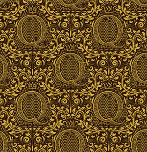 Gold Letter Q Pattern Wallpaper