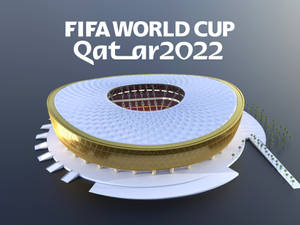 Gold Lusail Stadium: Home Of The 2022 Fifa World Cup Wallpaper