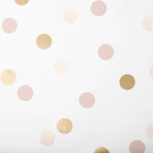 Gold, Pink, And White Polka Dot Wallpaper