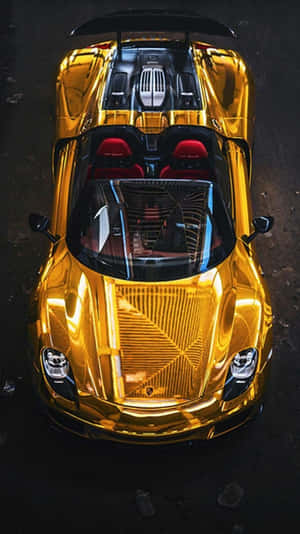 Gold Porsche 918 Spyder Diamond Car Wallpaper