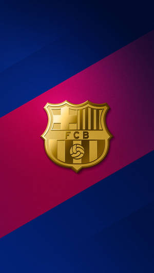 Gold Red Barcelona Fc Logo Wallpaper