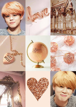 Gold Rose Jimin Aesthetic Wallpaper