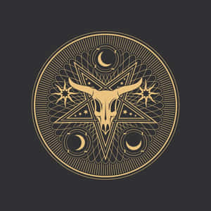 Golden_ Baphomet_ Symbol_ Vector Wallpaper