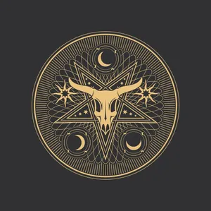 Golden_ Baphomet_ Symbol_ Vector Wallpaper