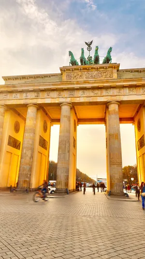Golden Brandenburg Gate Quadriga Wallpaper